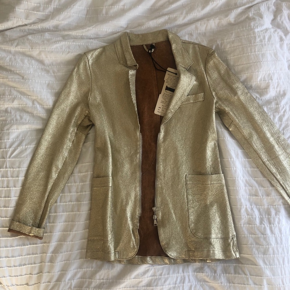 Giorgio Brato Gold Leather Jacket - Picture 4 of 6
